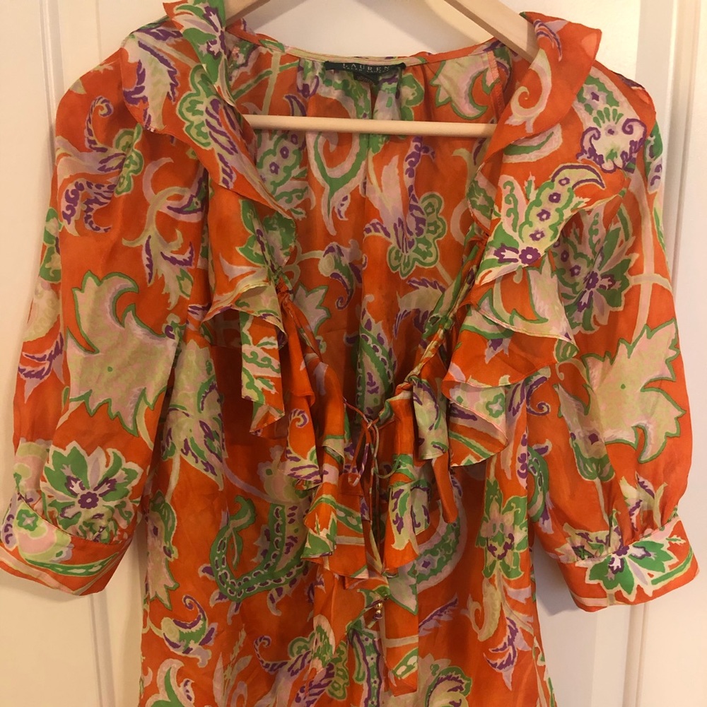 Gorgeous Silk Paisley Ralph Lauren Blouse